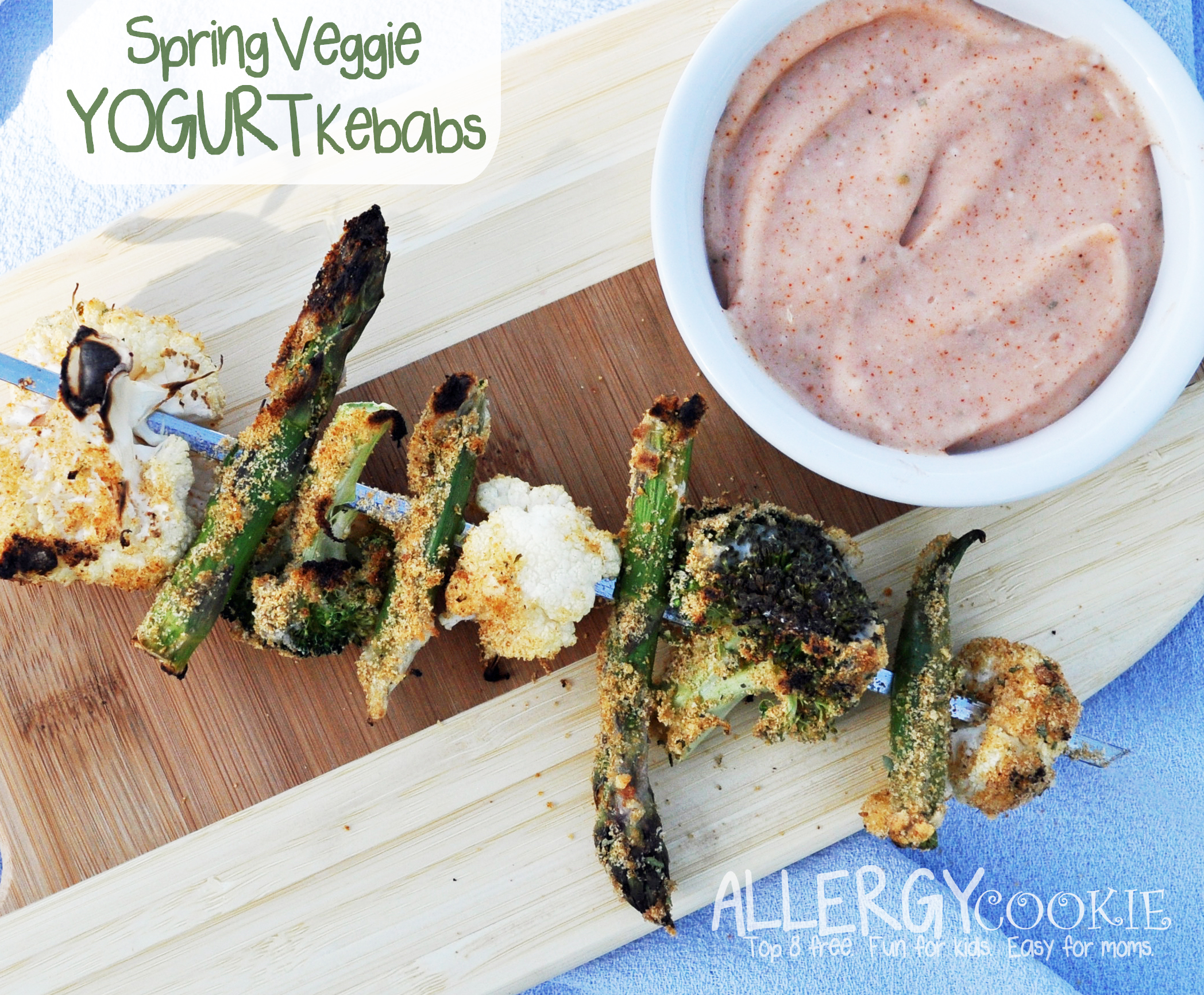 Spring Veggie Yogurt Kebabs (gluten free, vegan, top 8 free)