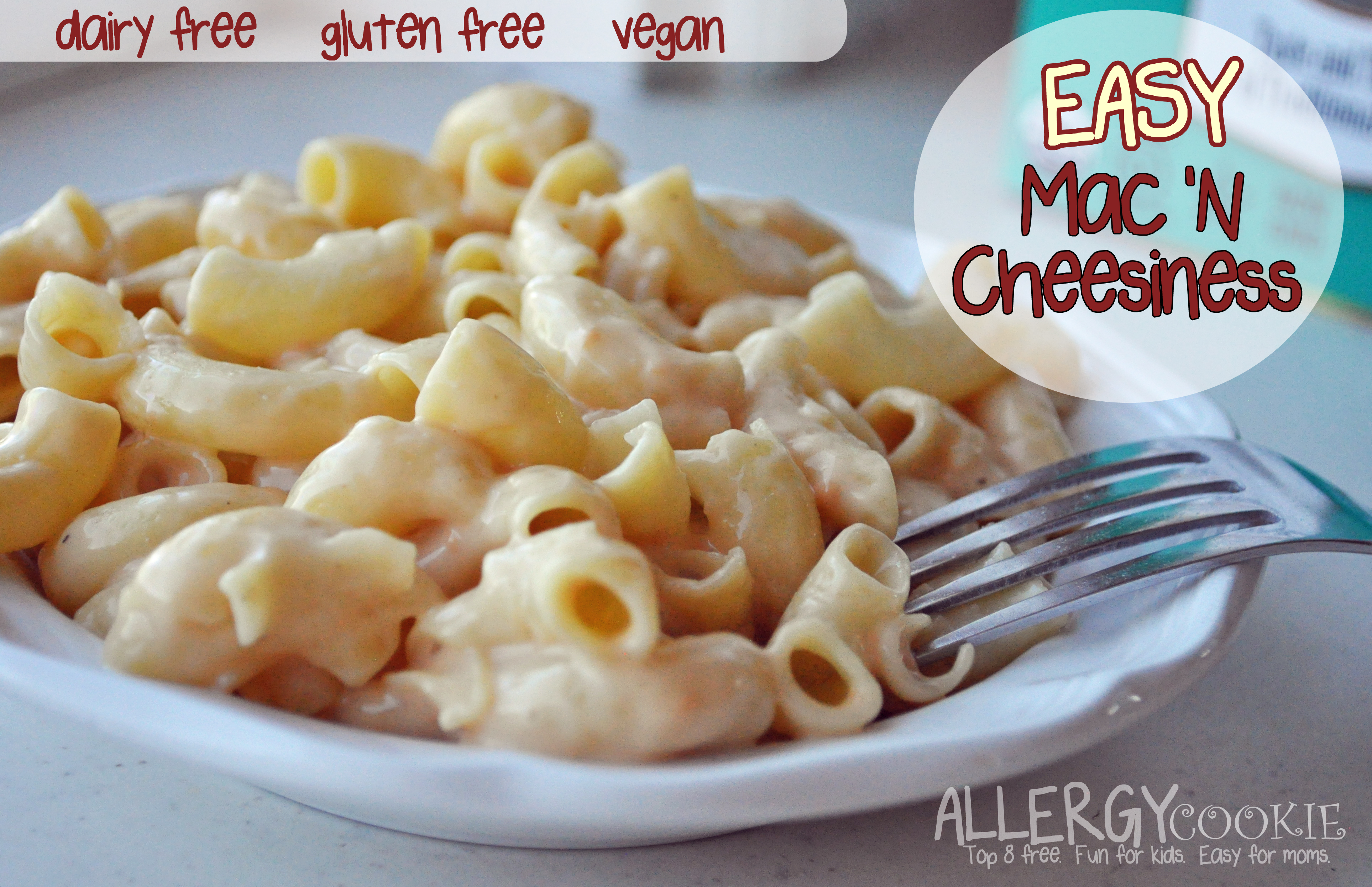 Creamy, Easy Mac & Cheesiness (dairy free, gluten free, vegan)