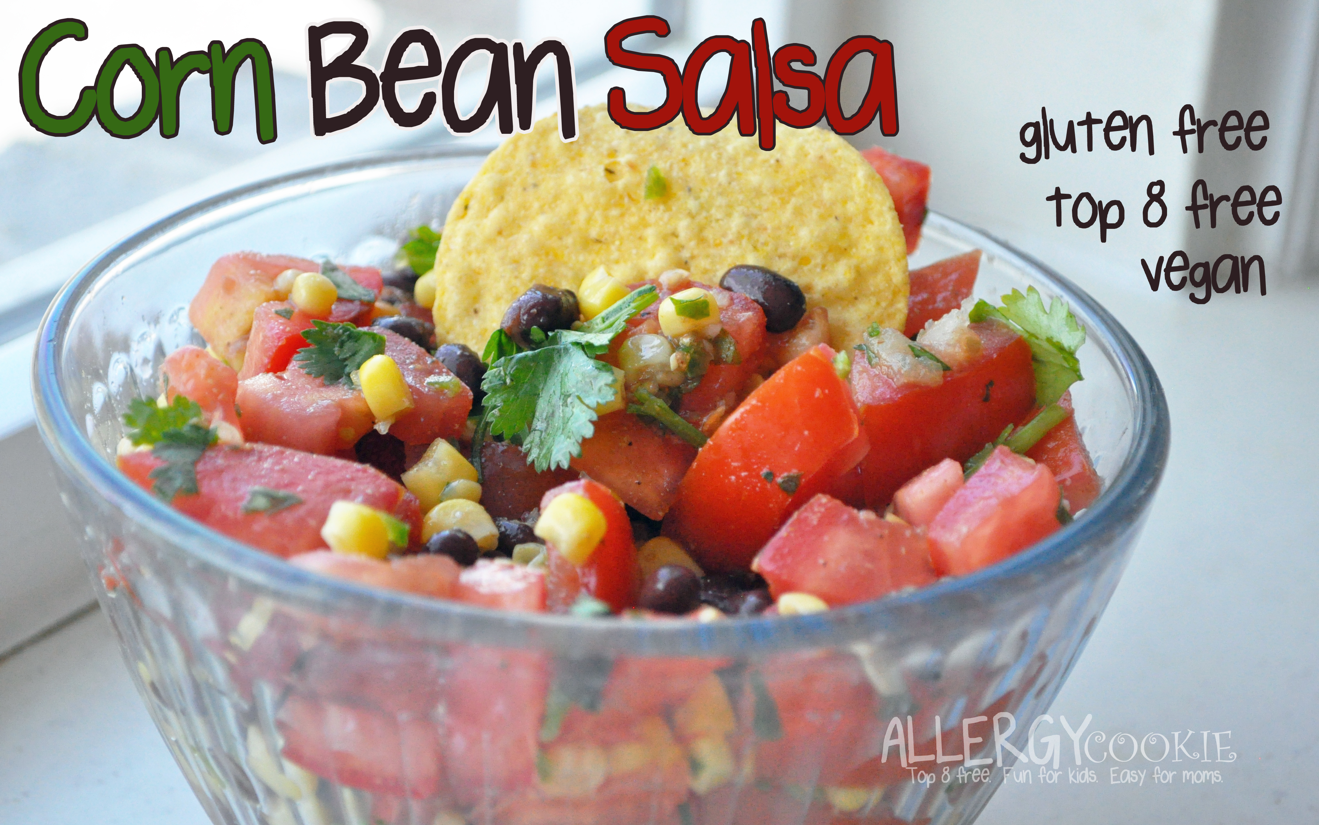 Tasty Corn Bean Salsa (gluten free, vegan, top 8 free)