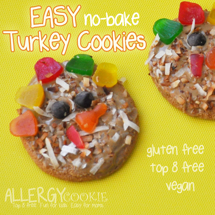 Easy No Bake Turkey Cookies (gluten free, top 8 free, vegan)