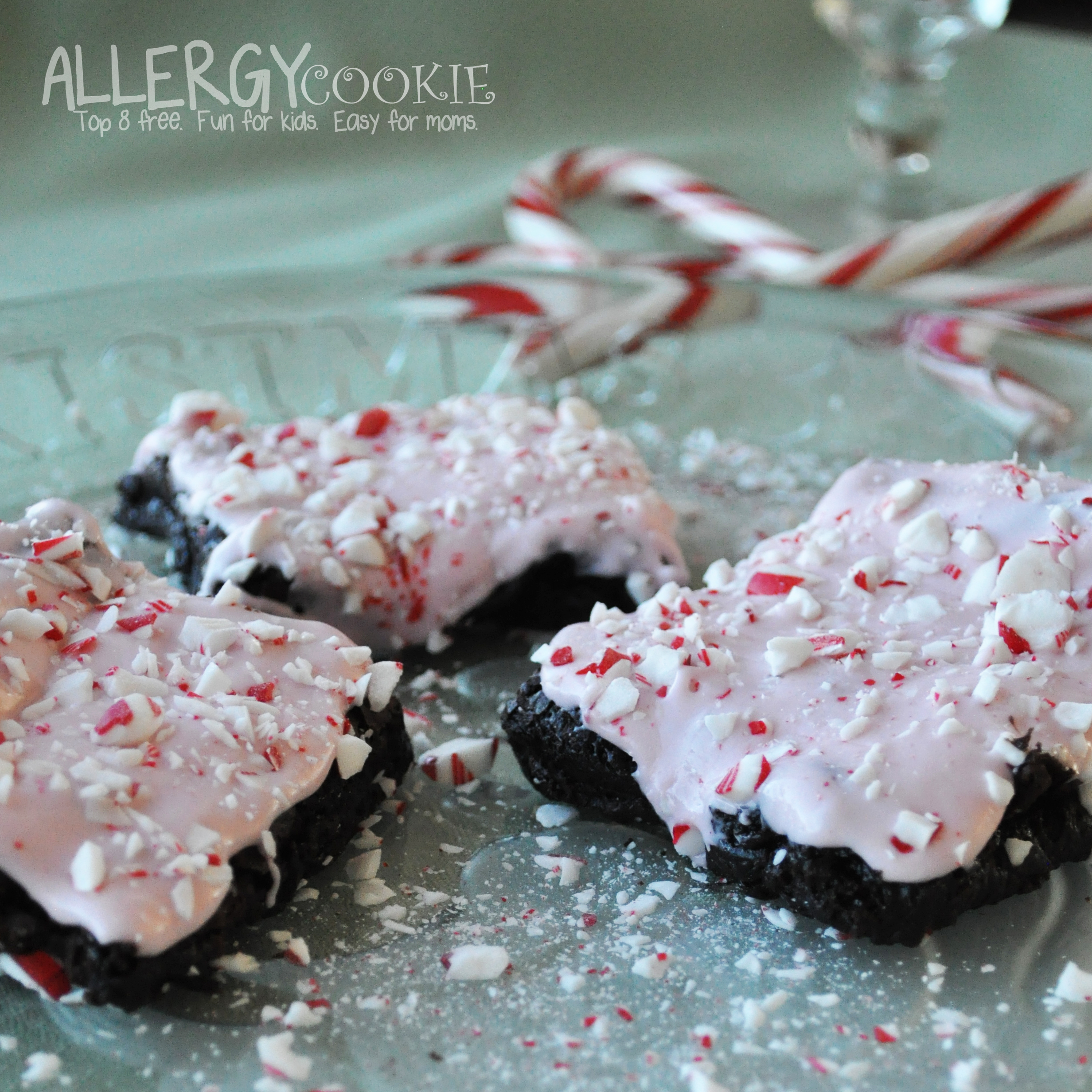 Peppermint Cream Cheese Candy Cane Brownies (gluten free, vegan, top 8 free)