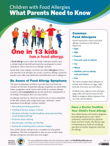 Read more about the article Educational Food Allergies Handout Now Available For Free Distribution